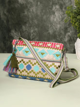 Tribal Acrylic Jacquard Ethnic Motifs Embroidered Sling Bag