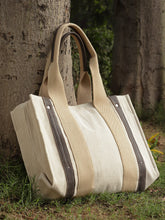Sisal Solid Cotton Jute & Leather Handheld Bag