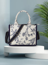 Jungle Jacquard Cotton Canvas Animal & Floral Self Design Handheld Bag