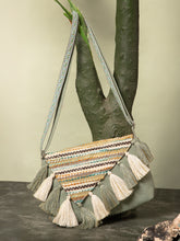 Geomat Cotton Striped Jacquard Sling Bag