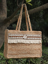 Sisal Embellished Jute Tote Bag