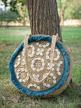 Sisal Embellished Jute Tote Bag