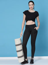 Eco - Friendly Cotton Canvas Striped Yoga Bag