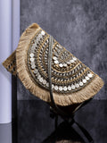 Sisal Embellished Jute Sling Bag