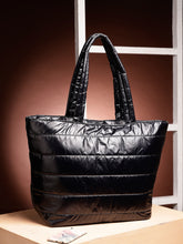 Uno Striped Quilted Polyester Tote Bag