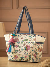 Petal Posh Cotton Striped Sequined Tote Bag