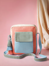 Hue Cotton Canvas Colourblocked Sling Bag