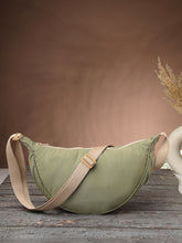 Drift Olive Green Polyester Solid Crossbody Bag