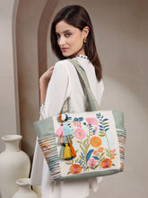 Thread Bloom Cotton Floral Embroidered Tote Bag