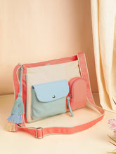 Hue Cotton Canvas Colourblocked Sling Bag