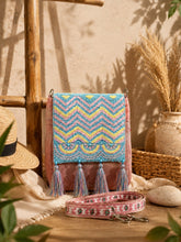 Mod Stitch Dusty Pink Chevron Cotton Sling Bag