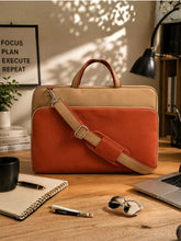 Anekaant Transit Rust Colorblock Canvas Laptop Bag (Upto 16")