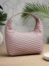 Drift Dusty Pink Polyester Wave Quilted Handheld bag