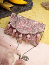 Boho Abstract Embellished Satin Sling Bag