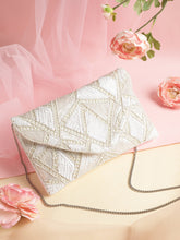 Mod Stitch Geometric Sequined Canvas Sling Bag