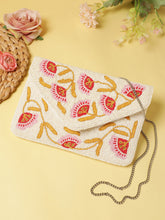 Beaded Botanica Floral Vine Beaded Canvas Sling Bag