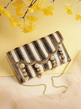 Tassel Tales Sequined Faux Silk Sling Bag