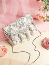 Tassel Tales Ethnic Embellished Satin Sling Bag