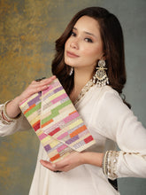 Anekaant Mod Stitch Off White Embellished Satin Sling Bag