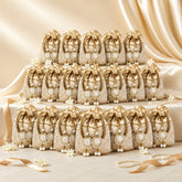 Dangle Floral Embellished Wedding Favor Potli Set of 10 | Curated Wedding Gift Collection