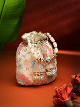 Dangle Floral Embellished Georgette Potli