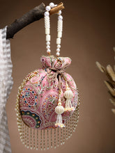 Droop Paisely Embroidered Georgette Potli