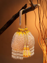 Droop Chevron Embellished Velvet Potli