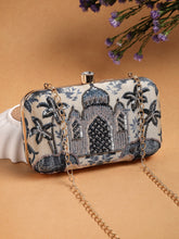 Glided Gleam Faux Silk Palace Embroidered Clutch