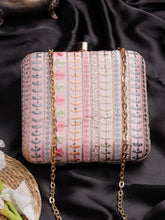 Anekaant Woven Reverie Pink Faux Silk Floral Embroidered Clutch
