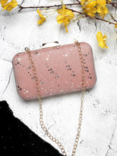 Anekaant Woven Reverie Pink Georgette Pleated Sequined Fabric Clutch