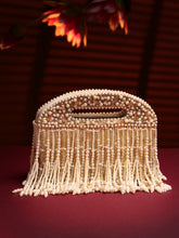 Droop Abstract Embellished Velvet Clutch