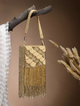 Droop Scale Embellished Faux Silk Clutch