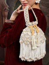 Opal Thread Velvet Embroidered Potli