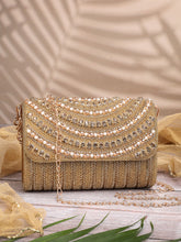Blush & Bead Faux Silk Arc Beaded Clutch