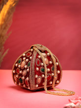 Dangle Stone Work Polka Embellished Velvet Potli