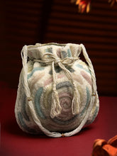 Dangle Rose Embellished Faux Silk Potli