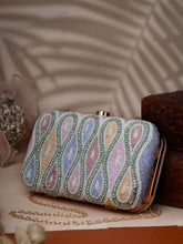 Adorn Ogee Embellished Fabric Clutch