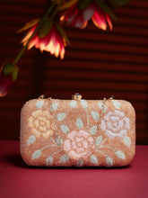 Adorn Floral Embellished Fabric Clutch
