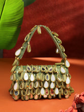 Tipify Mirror Work Embellished Fabric Clutch