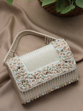 Anekaant Blush & Bead Ivory & Pastel Multi Suede Embellished Clutch