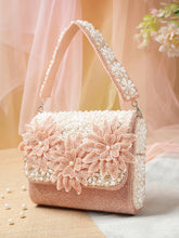 Blush & Bead Floral Cutwork Embellished Velvet Clutch