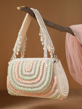 Blush & Bead Crystal Layered Velvet Clutch