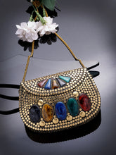 Mosaic Mosaic Embellished Metal Clutch