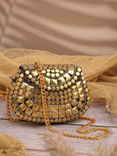 Metal Mirage Mosaic Embellished Clutch