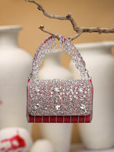 Crystal Cascade Suede Clutch