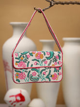 Beaded Botanica Canvas Floral & Vine Motifs Embroidered Clutch