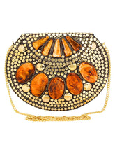 Jewel Gold Metal Clutch