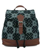 Artsy Geometric & Printed Canvas Backpack