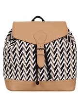 Chevron Cotton Jacquard & PU Backpack