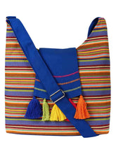 Fringed Striped Cotton Sling Bag